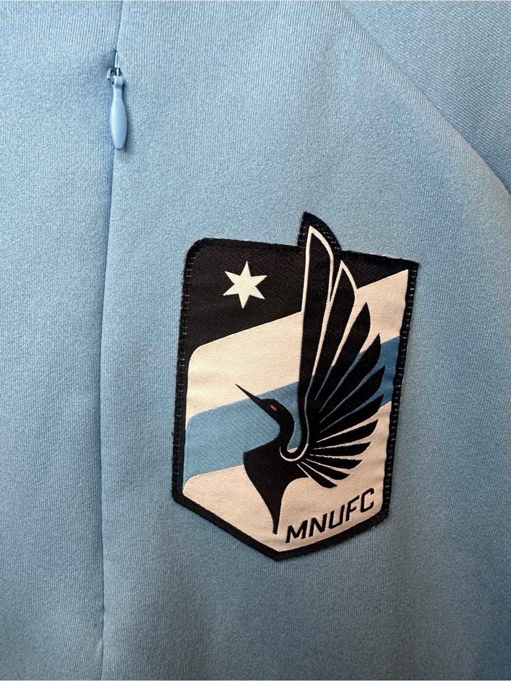 adidas MNUFC Light Blue Full-Zip Hoodie with Team Crest - Picture 2 of 8
